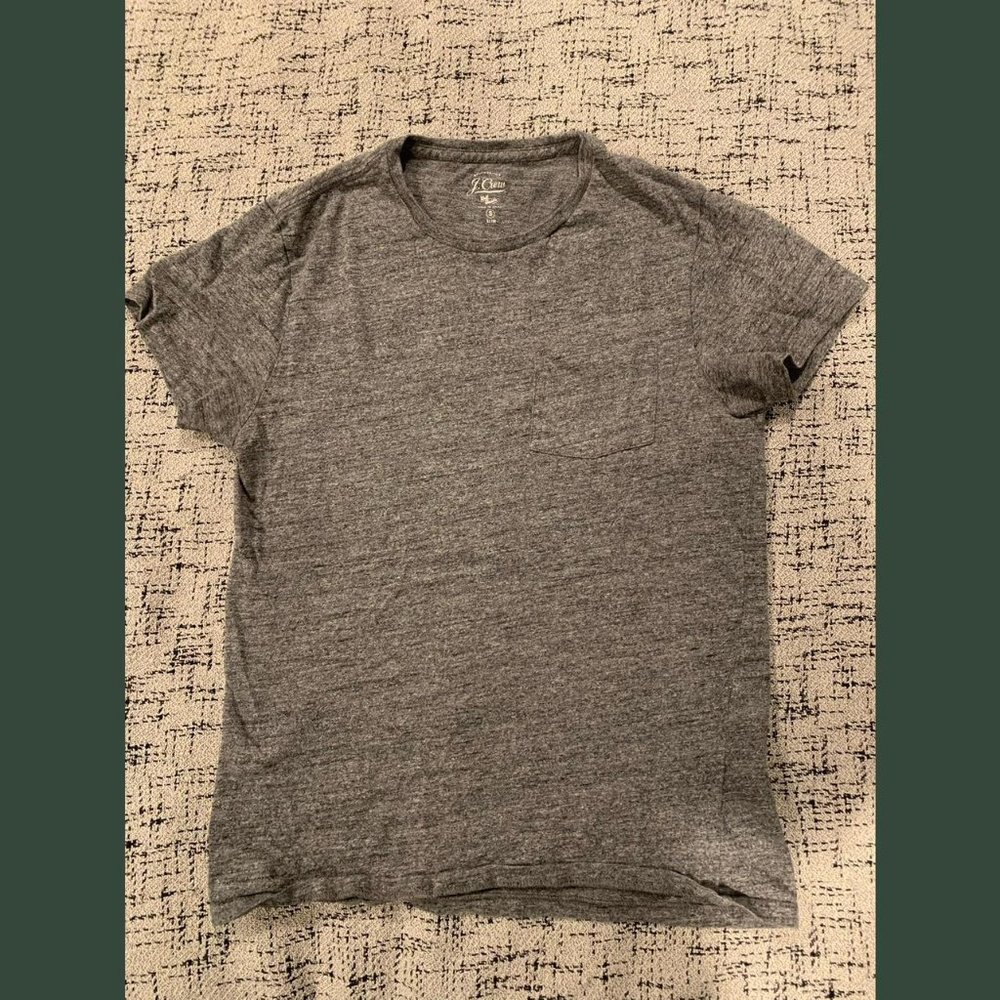 J. Crew mens slim fit short sleeve tee in heathered grey, size small